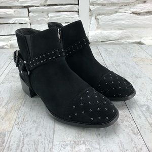 Seychelles VIP Suede Studded Harness Heeled Bootie